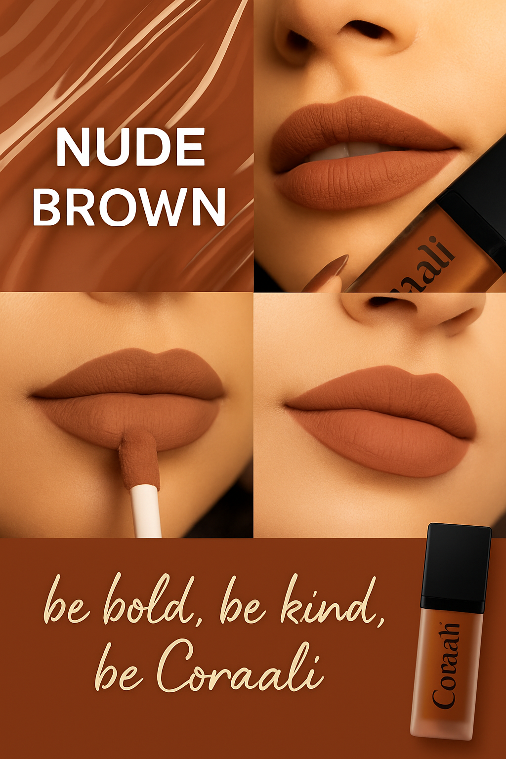 Matte Finish Lipstick : Nude Brown (5ml)