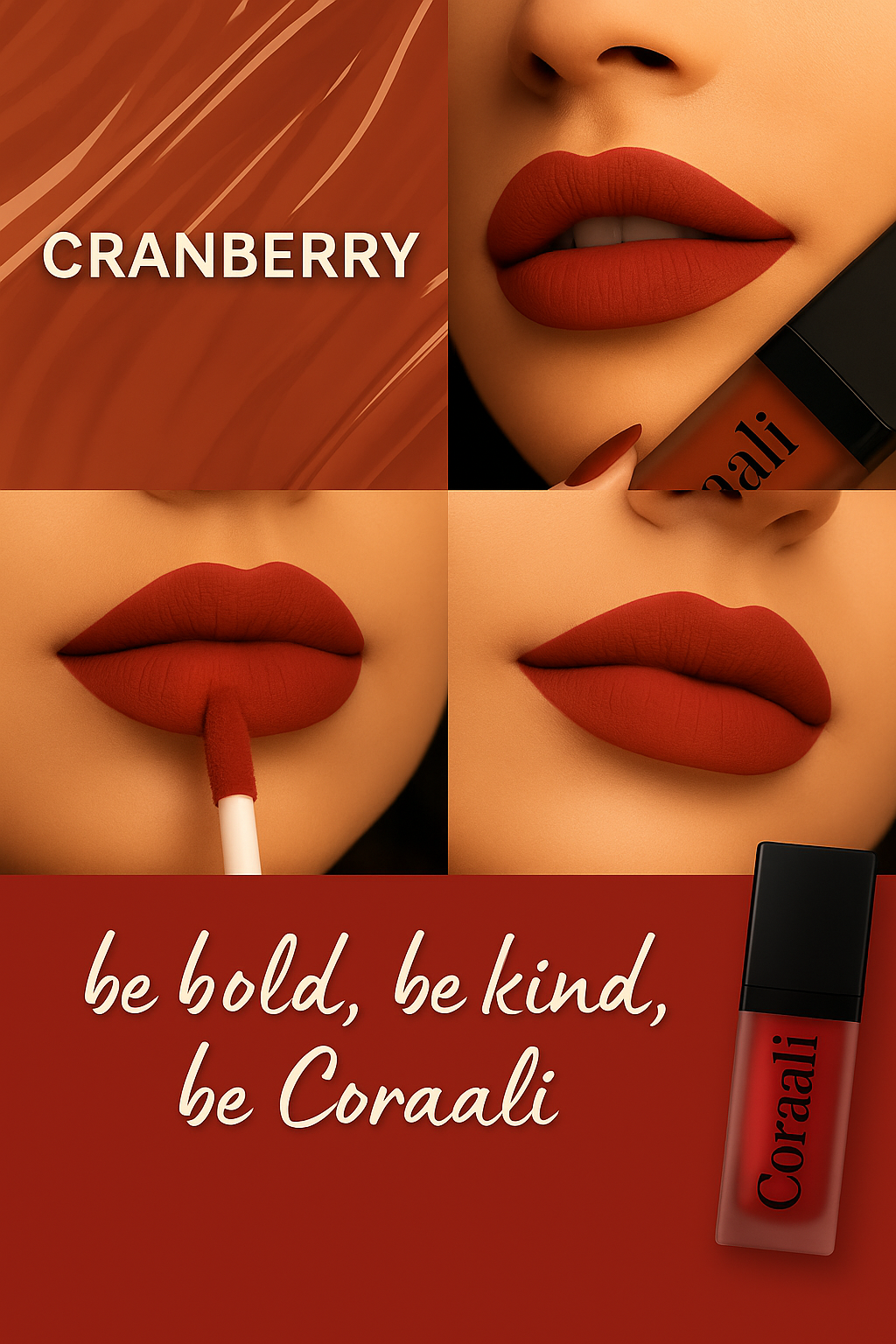 Matte Finish Lipstick : Cranberry (5ml)